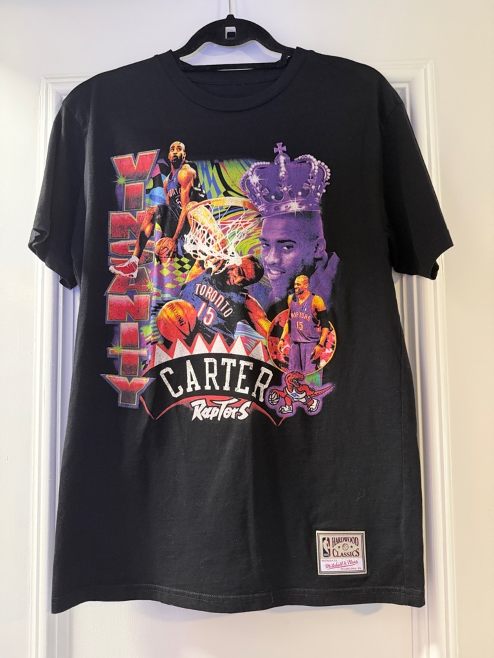 Mitchell & Ness Black Tee with Purple and Yellow Graphic